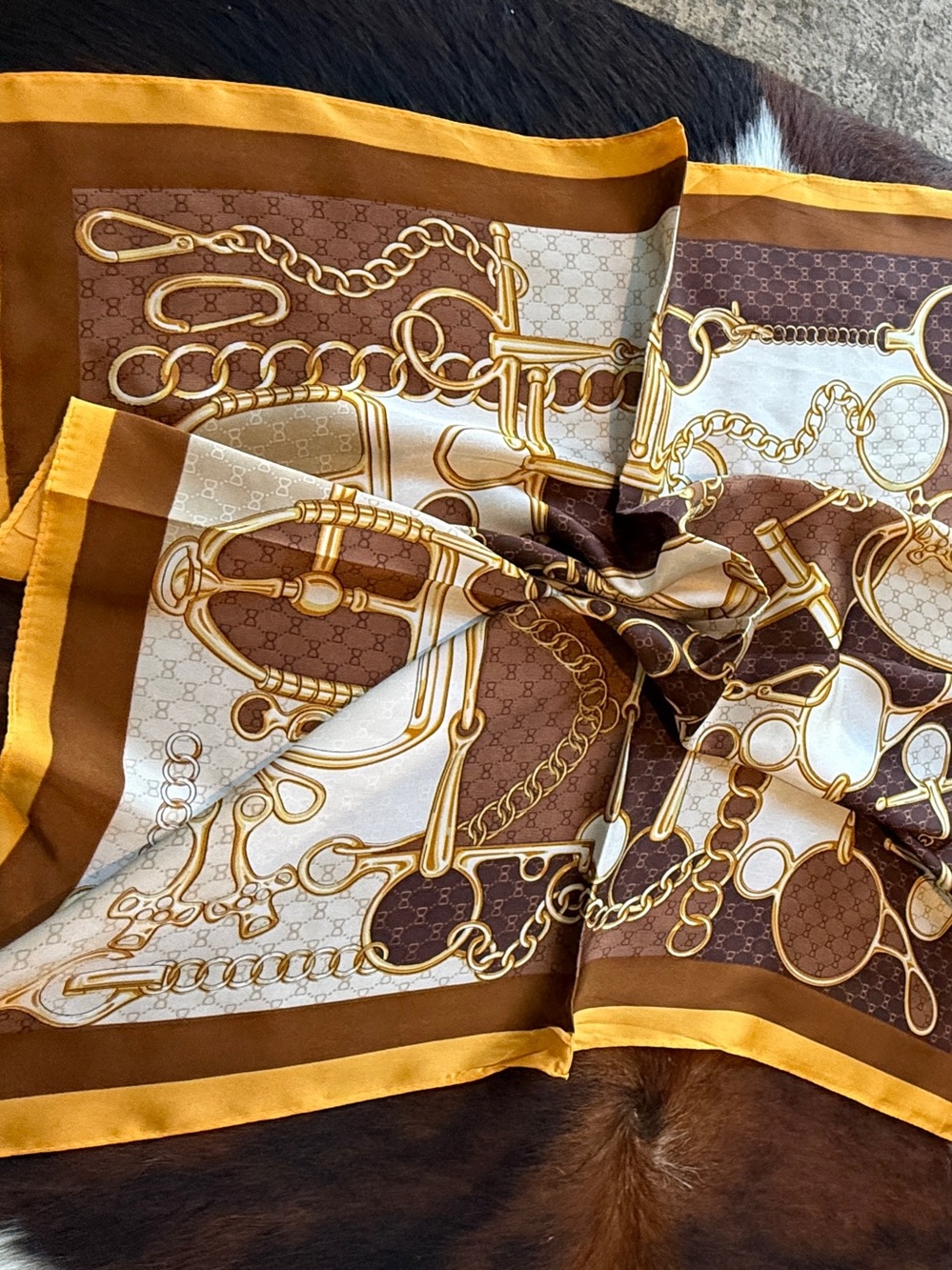 SILKY HORSE INSPIRED THEMED SQUARE SCARF